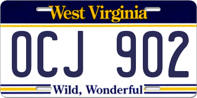 WV license plate OCJ902