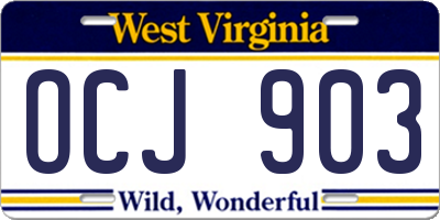 WV license plate OCJ903