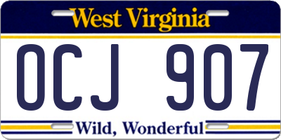 WV license plate OCJ907