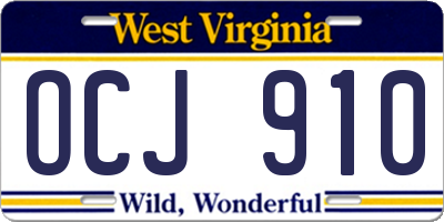 WV license plate OCJ910