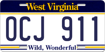 WV license plate OCJ911