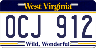WV license plate OCJ912