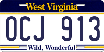 WV license plate OCJ913