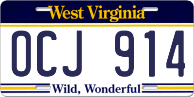 WV license plate OCJ914