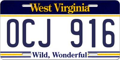 WV license plate OCJ916