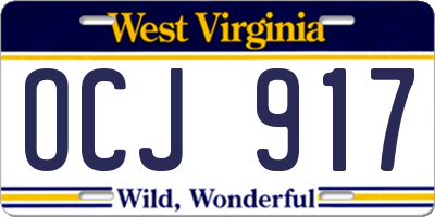 WV license plate OCJ917