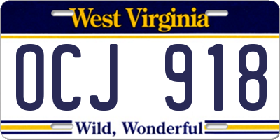 WV license plate OCJ918