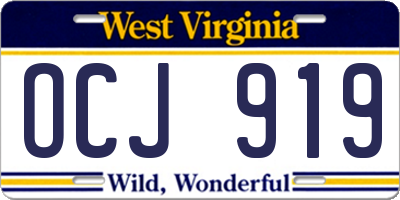 WV license plate OCJ919