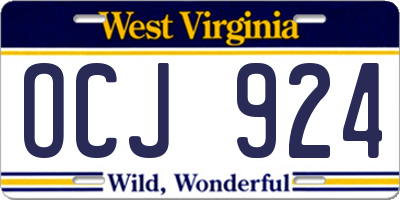WV license plate OCJ924