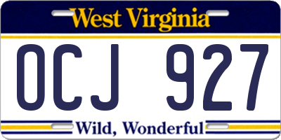 WV license plate OCJ927