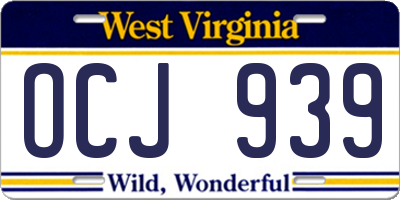 WV license plate OCJ939