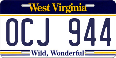 WV license plate OCJ944