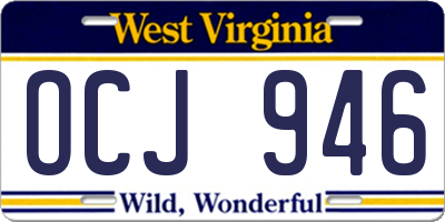 WV license plate OCJ946