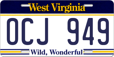 WV license plate OCJ949