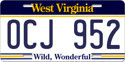 WV license plate OCJ952