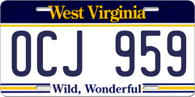 WV license plate OCJ959