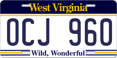 WV license plate OCJ960