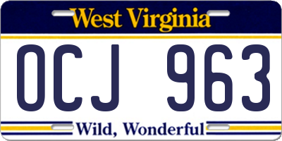 WV license plate OCJ963