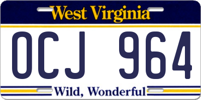 WV license plate OCJ964