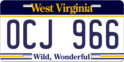 WV license plate OCJ966