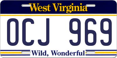 WV license plate OCJ969