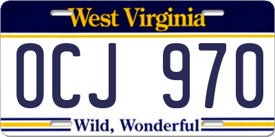 WV license plate OCJ970