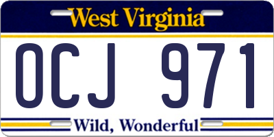 WV license plate OCJ971