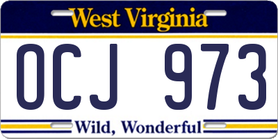 WV license plate OCJ973