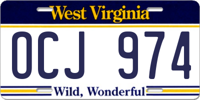 WV license plate OCJ974