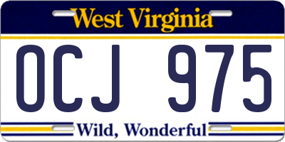 WV license plate OCJ975