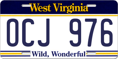 WV license plate OCJ976