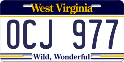 WV license plate OCJ977