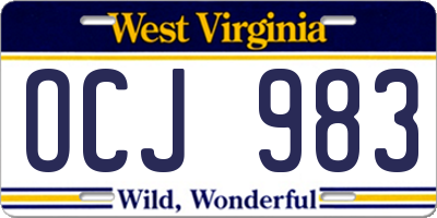 WV license plate OCJ983