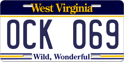 WV license plate OCK069