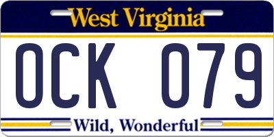 WV license plate OCK079