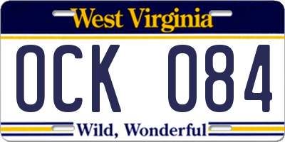 WV license plate OCK084
