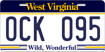 WV license plate OCK095