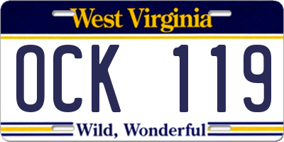 WV license plate OCK119