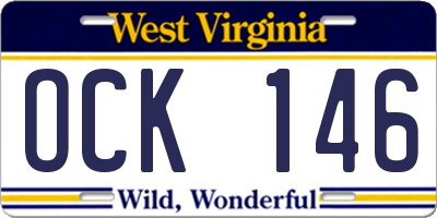 WV license plate OCK146