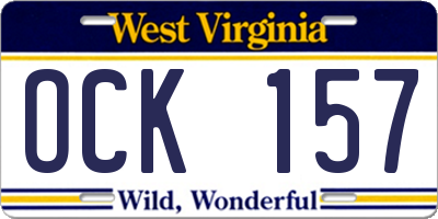WV license plate OCK157