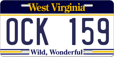 WV license plate OCK159