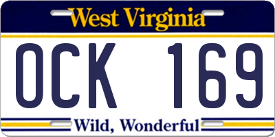 WV license plate OCK169