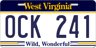 WV license plate OCK241