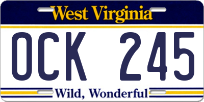 WV license plate OCK245