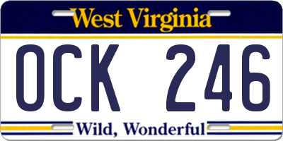 WV license plate OCK246