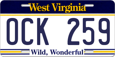 WV license plate OCK259