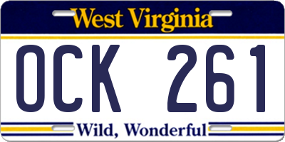 WV license plate OCK261