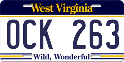 WV license plate OCK263