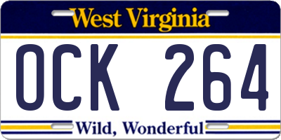 WV license plate OCK264