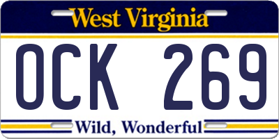 WV license plate OCK269